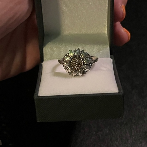 James Avery wild sunflower ring in silver and bronze - Picture 8 of 10